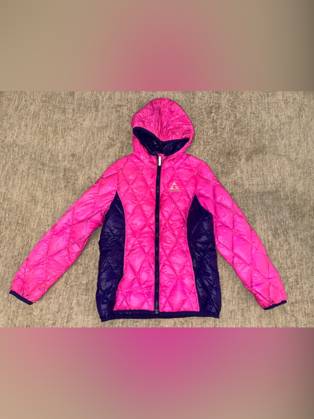 Gerry Quilted Hooded Puffer in Hot Pink and Purple Girl 10/12